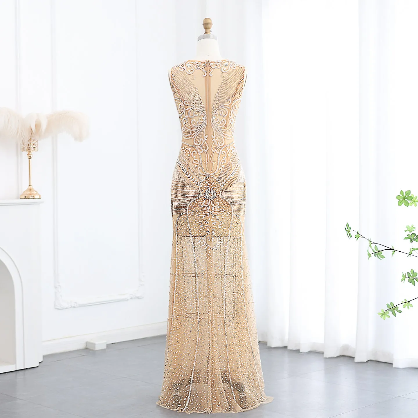 For Sale Champagne Mermaid Prom Dresses SS255