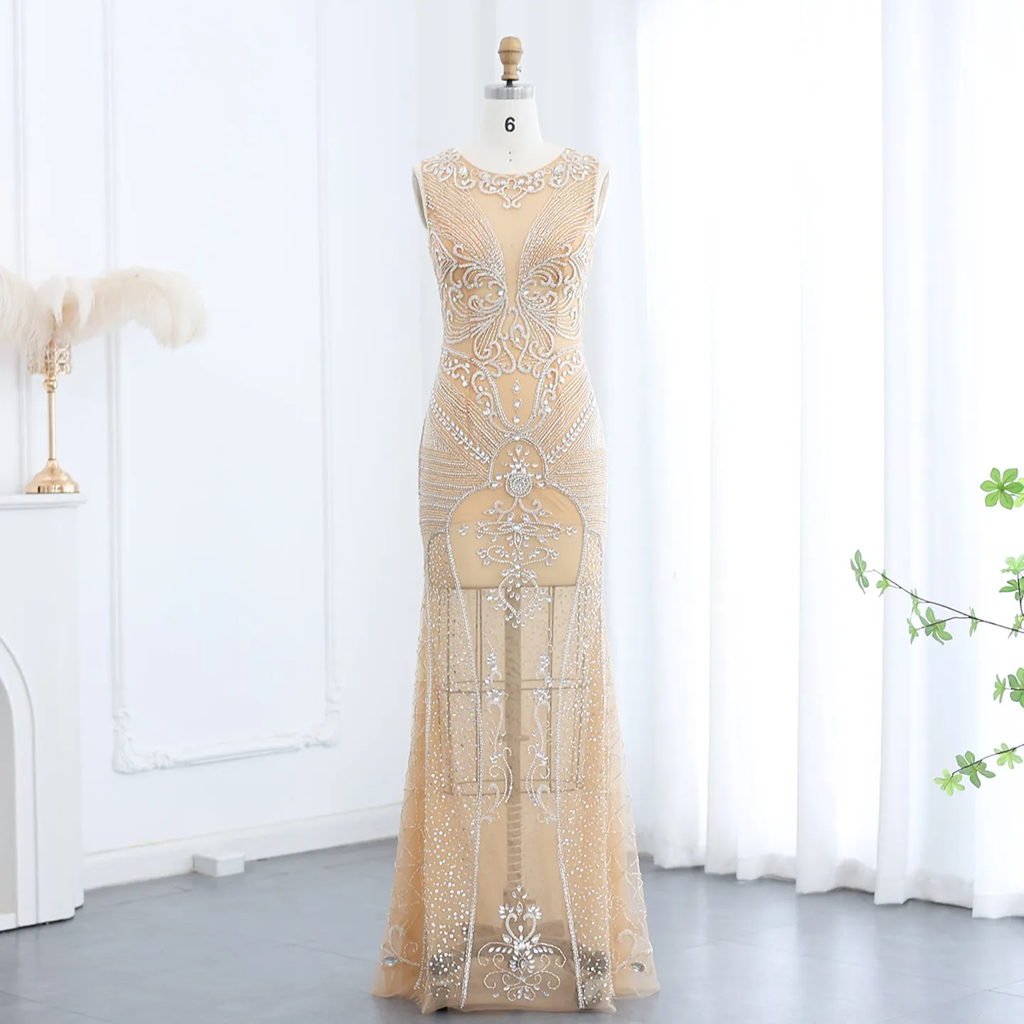 For Sale Champagne Mermaid Prom Dresses SS255