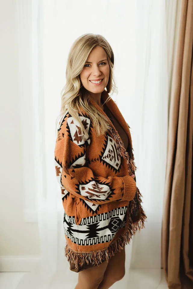 Fringed Aztec Cardi