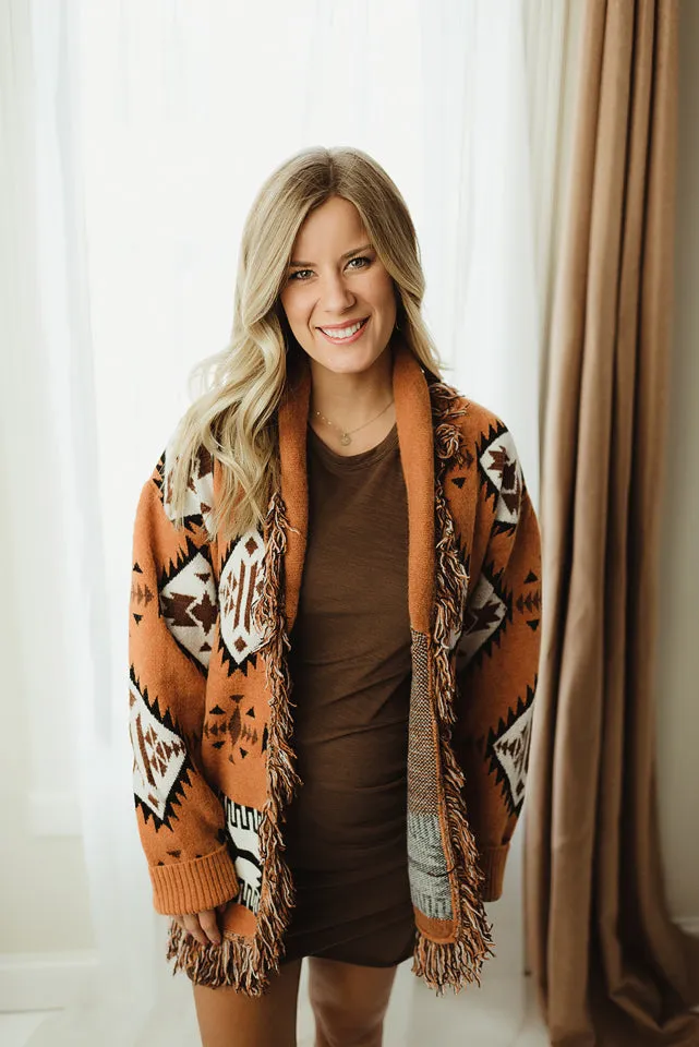 Fringed Aztec Cardi