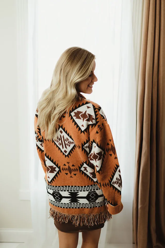 Fringed Aztec Cardi