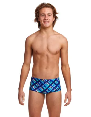 Funky Trunks Boys Blue Bunkers Sidewinder Swim Trunks