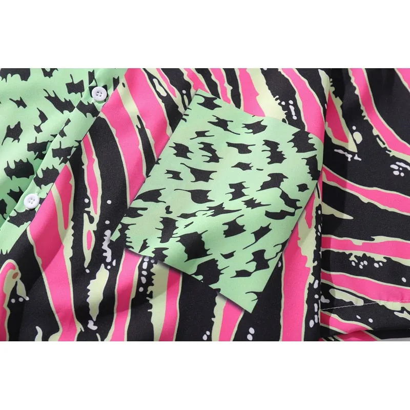 Hawaiian Mixed Color Animal Pattern Shirt