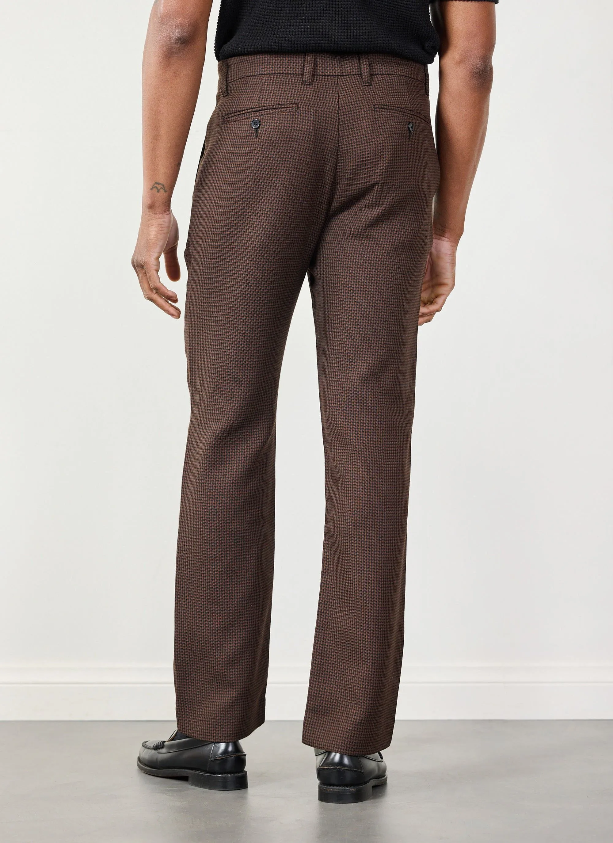 Houndstooth Tailored Trousers | Espresso