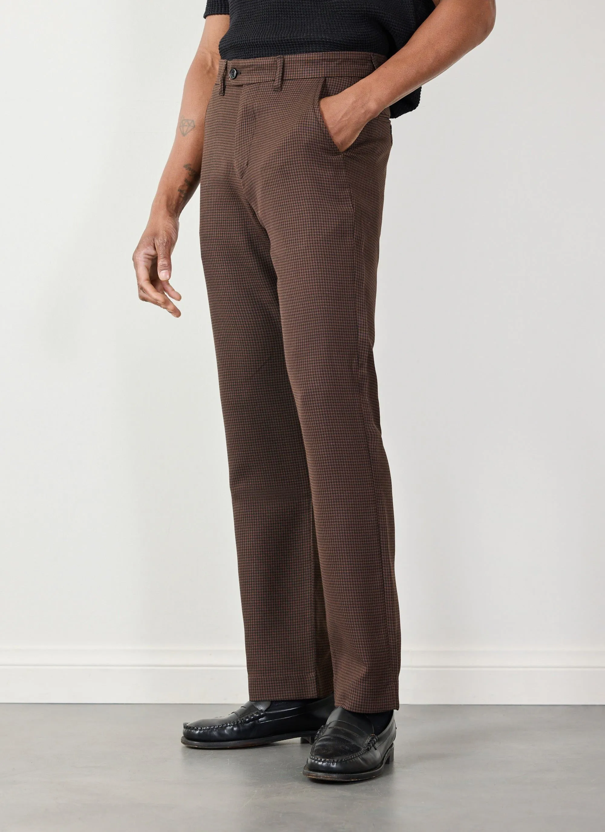 Houndstooth Tailored Trousers | Espresso