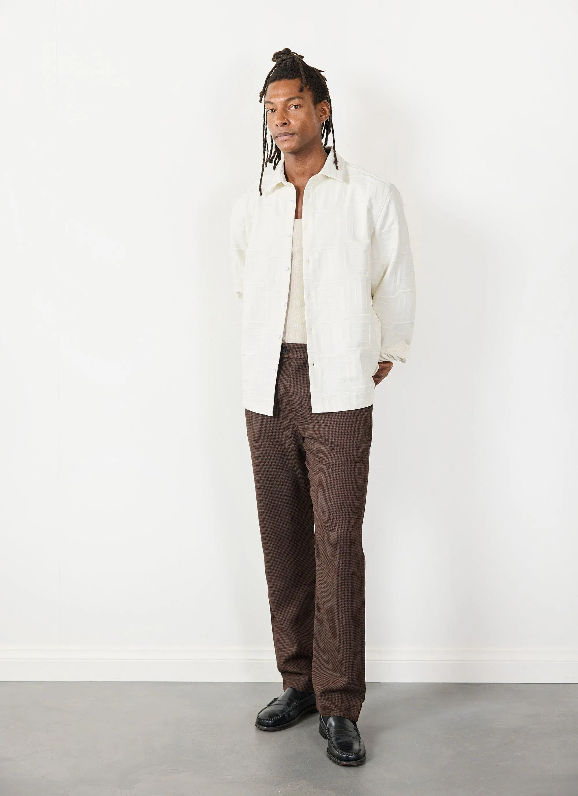 Houndstooth Tailored Trousers | Espresso