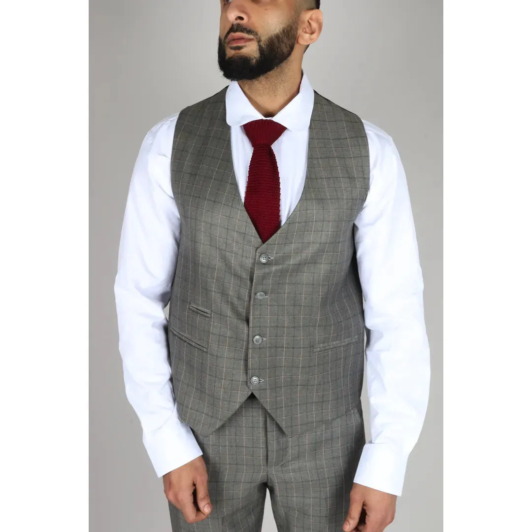 IM2 - Men's Grey Check 3 Piece Suit