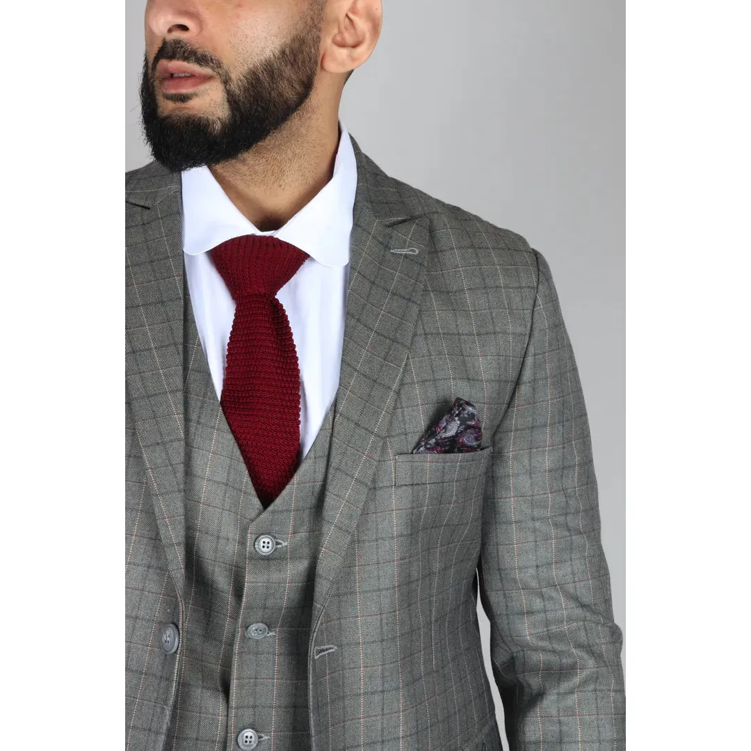 IM2 - Men's Grey Check 3 Piece Suit