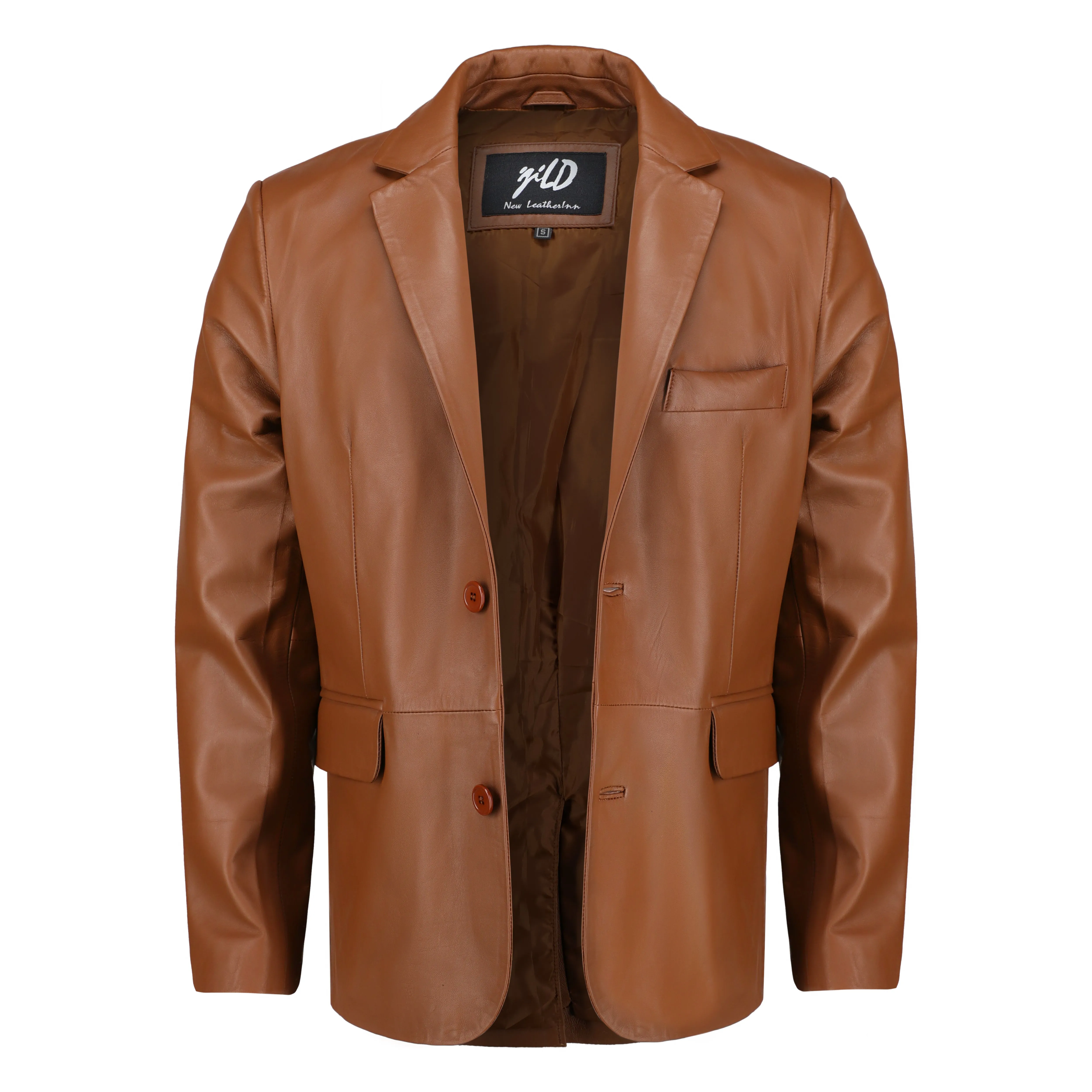 Invisible Stitching Casual Leather Blazer for Men