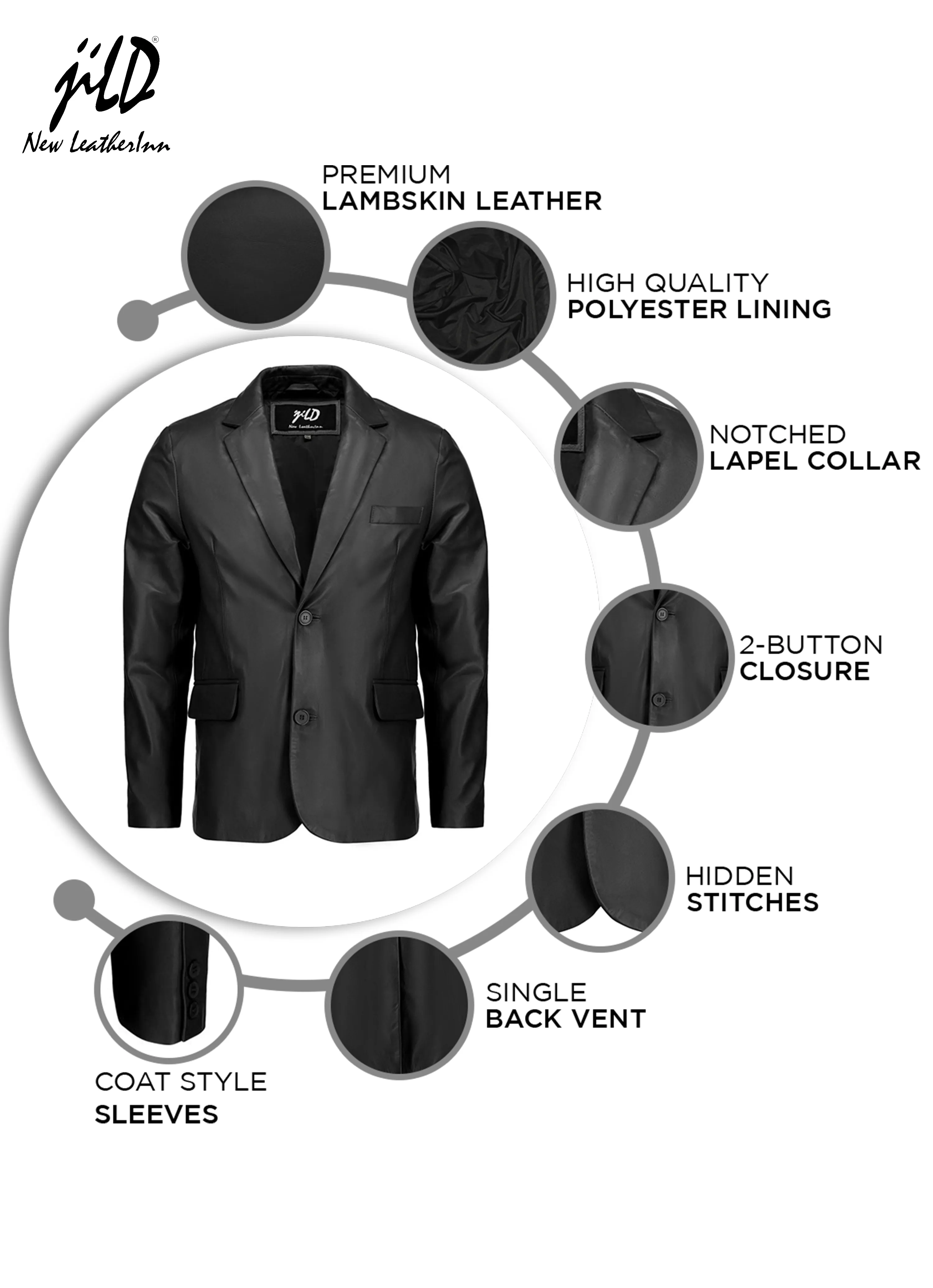 Invisible Stitching Casual Leather Blazer for Men