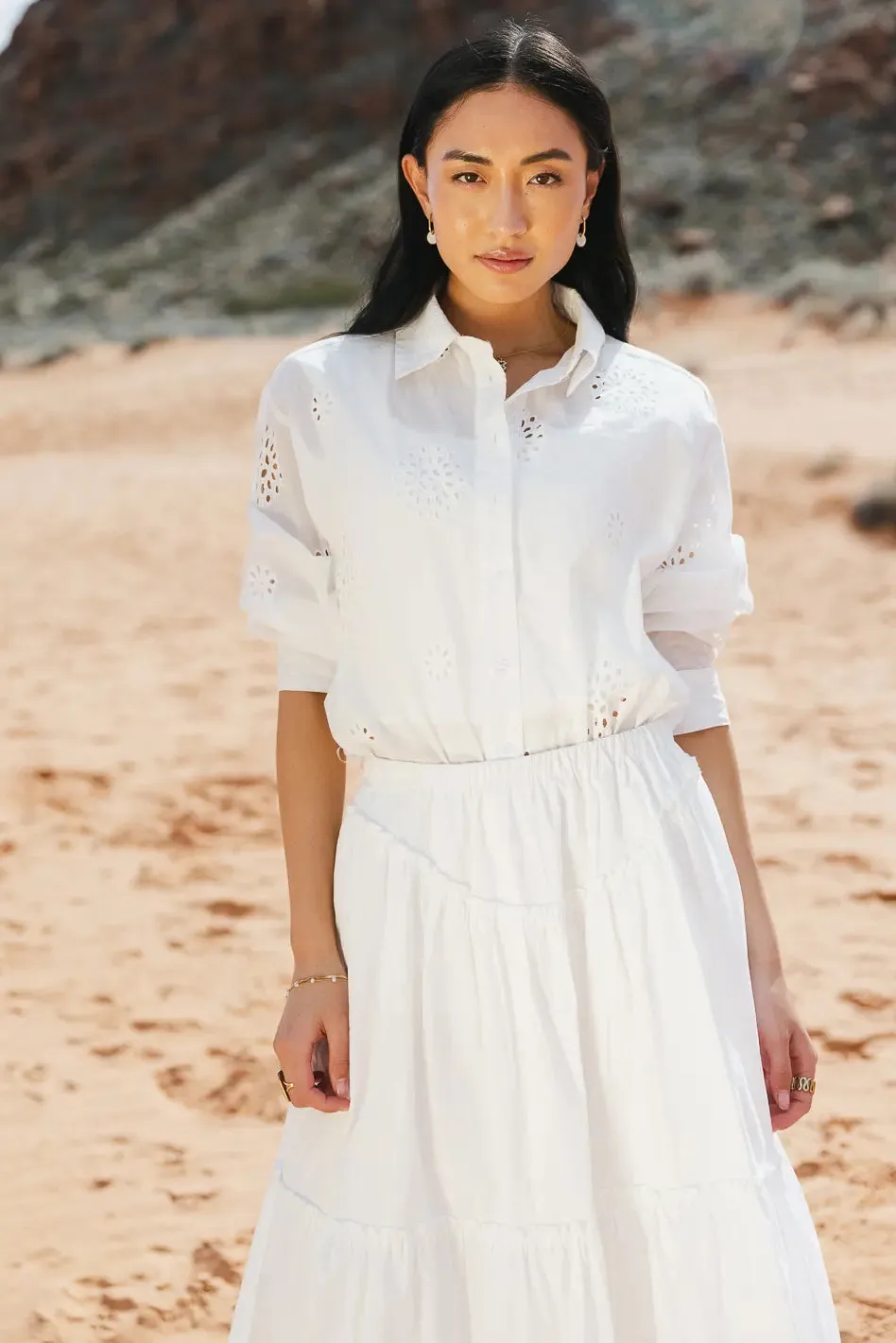 Kaya Floral Lace Button Up - FINAL SALE