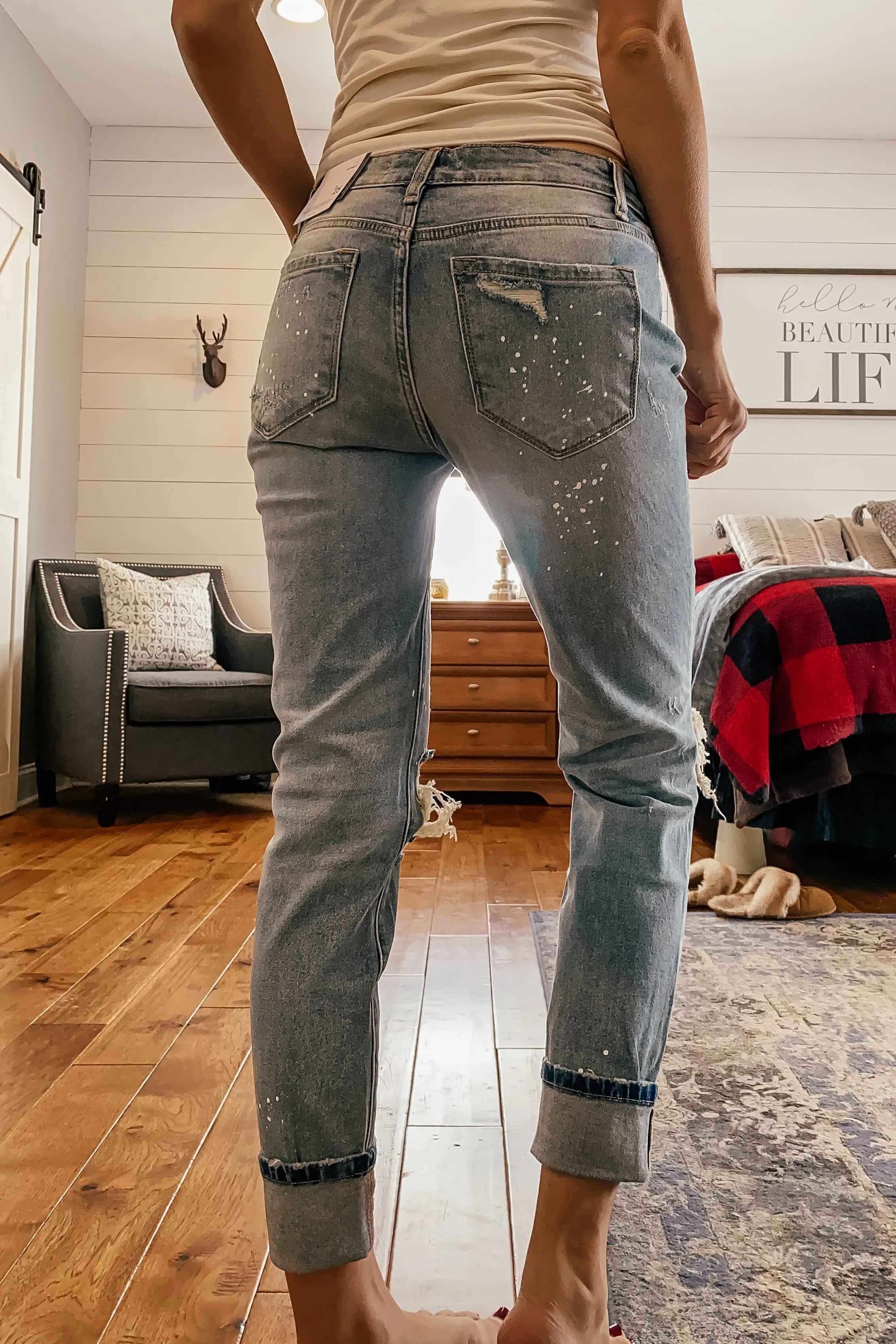 Knee Ripped Boyfriend Kancans - READ SIZING & Look at pictures!
