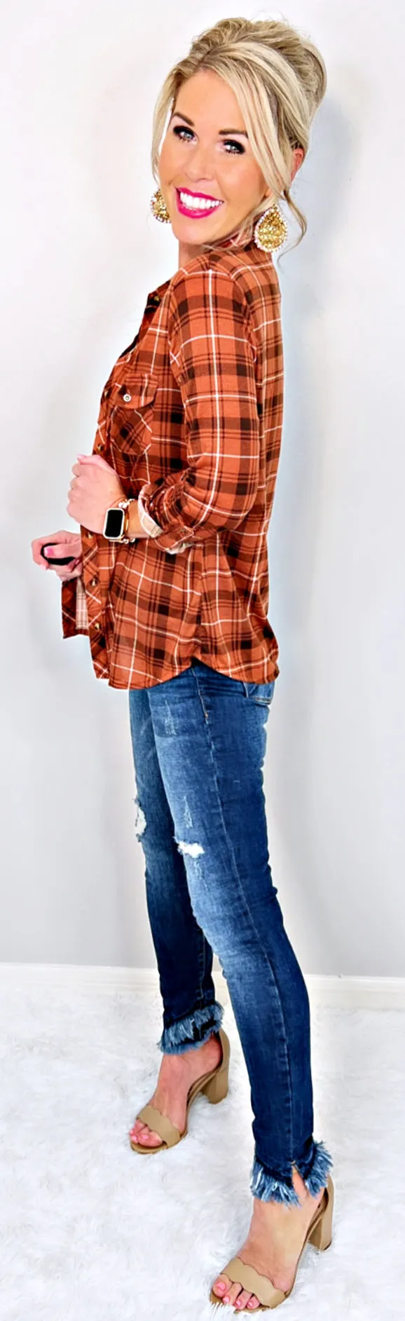 Kristy Raw Hem Jeans - Dark