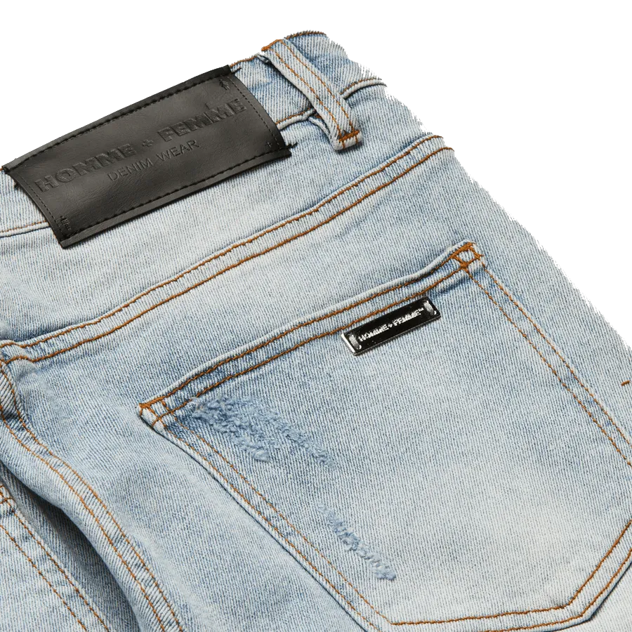 Letterman Denim Blue White