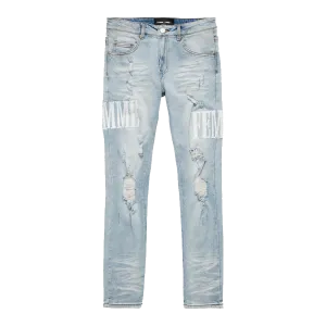 Letterman Denim Blue White