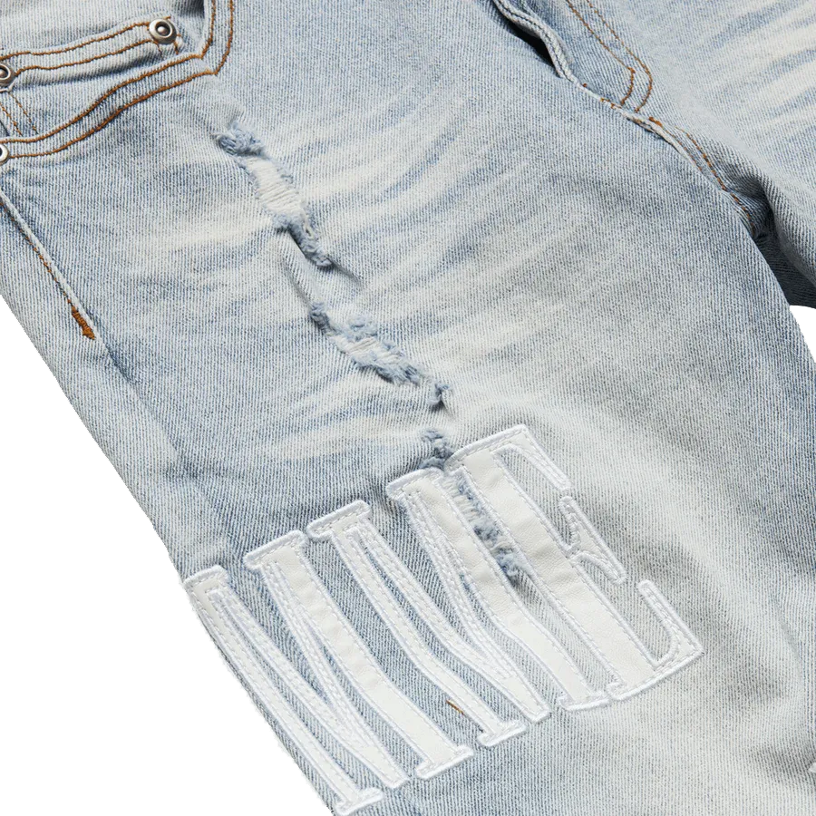 Letterman Denim Blue White