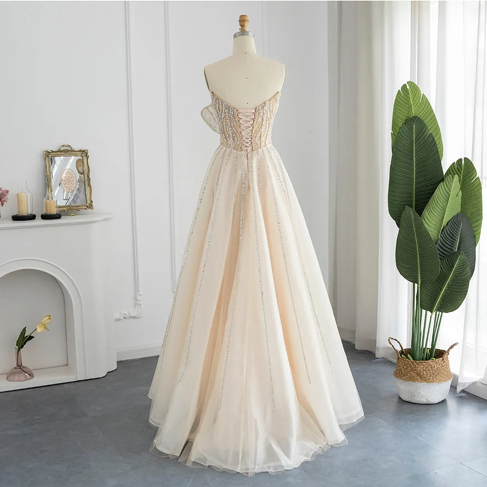 Luxury Beaded Lilac Scalloped Evening Dress SS247