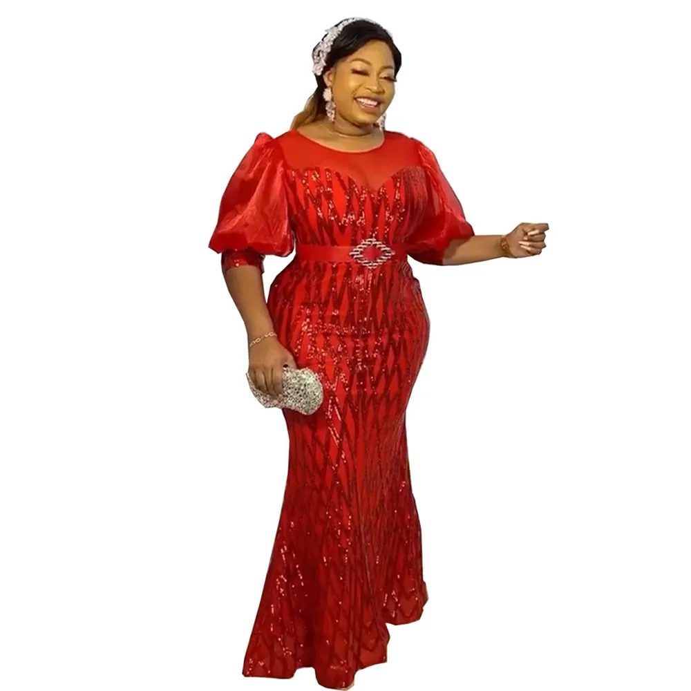 Luxury Evening Dresses Women Plus Size Sequin Mermaid Bodycon Dress