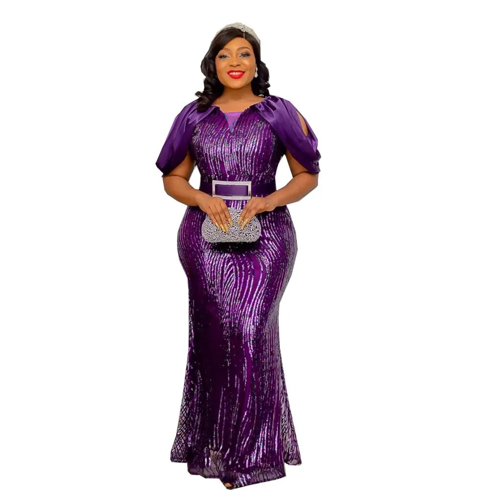 Luxury Evening Dresses Women Plus Size Sequin Mermaid Bodycon Dress