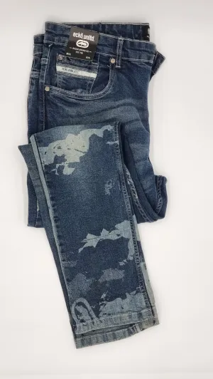 Men's Patterned Skinny Fit Stretch Jeans - Boutique