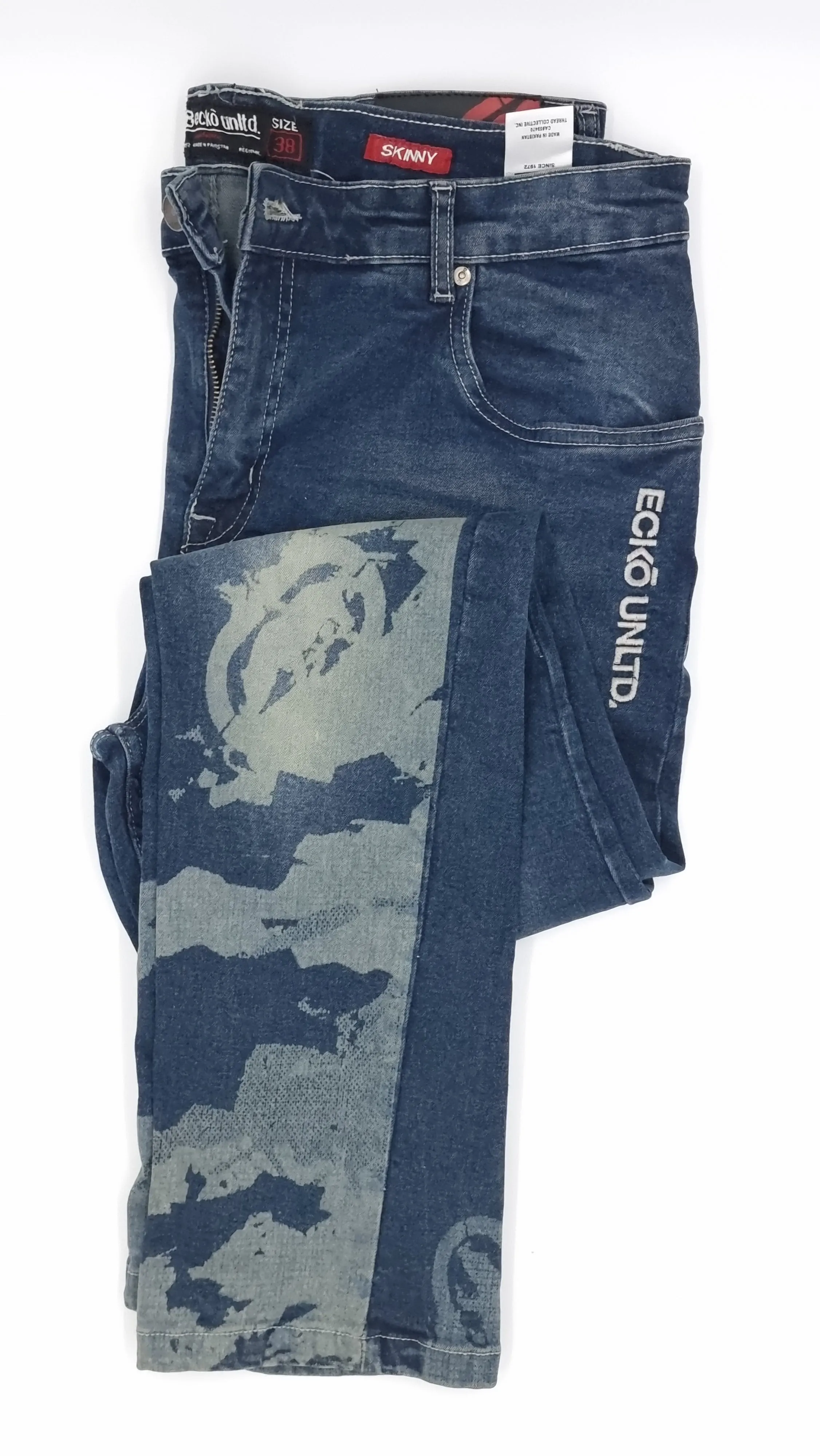 Men's Patterned Skinny Fit Stretch Jeans - Boutique
