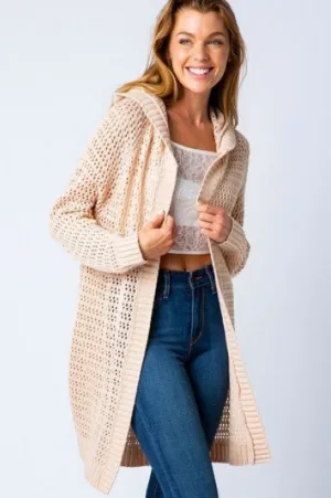 Natural Hooded Cardigan