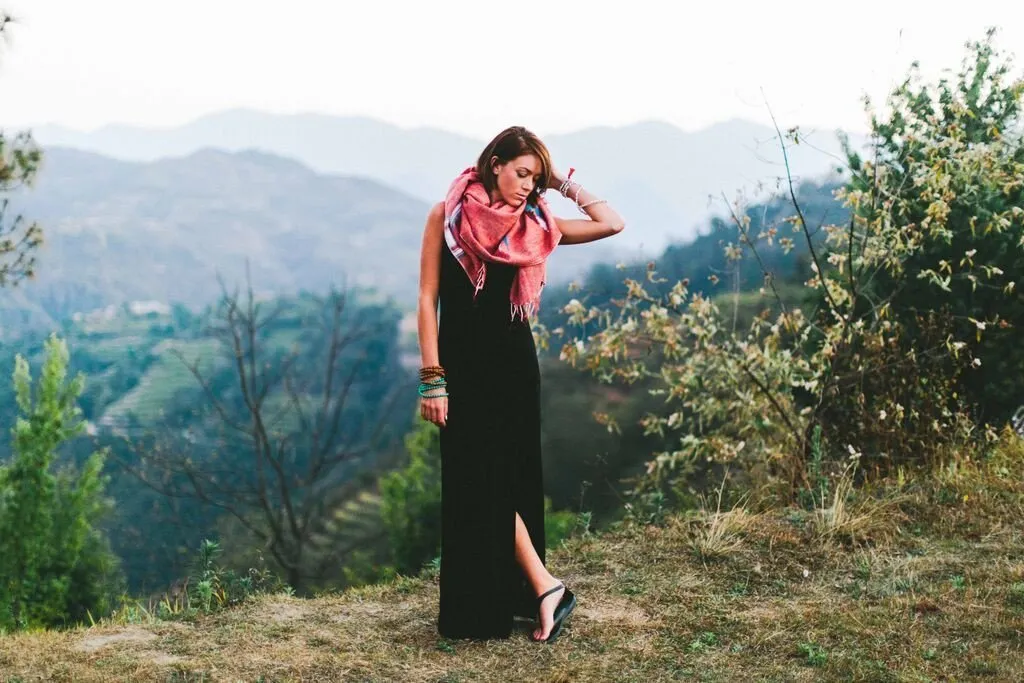 Nepalese Print Yak Wool Shawl