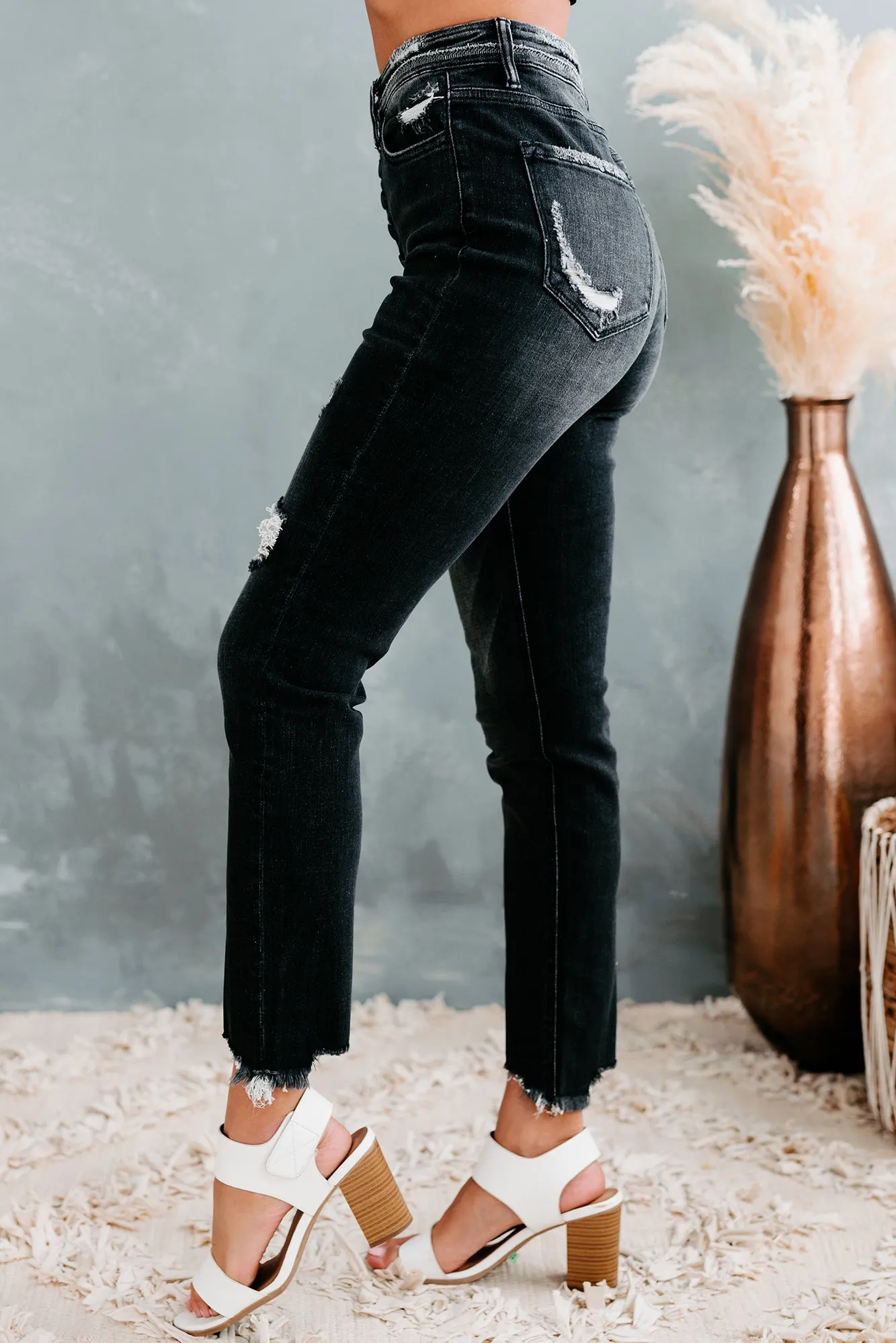 Nessie Flying Monkey High-Rise 5-Button Skinny Jeans (Black)