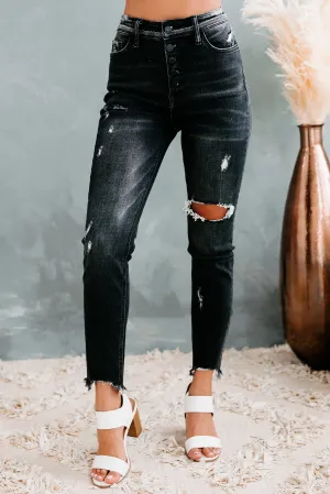 Nessie Flying Monkey High-Rise 5-Button Skinny Jeans (Black)