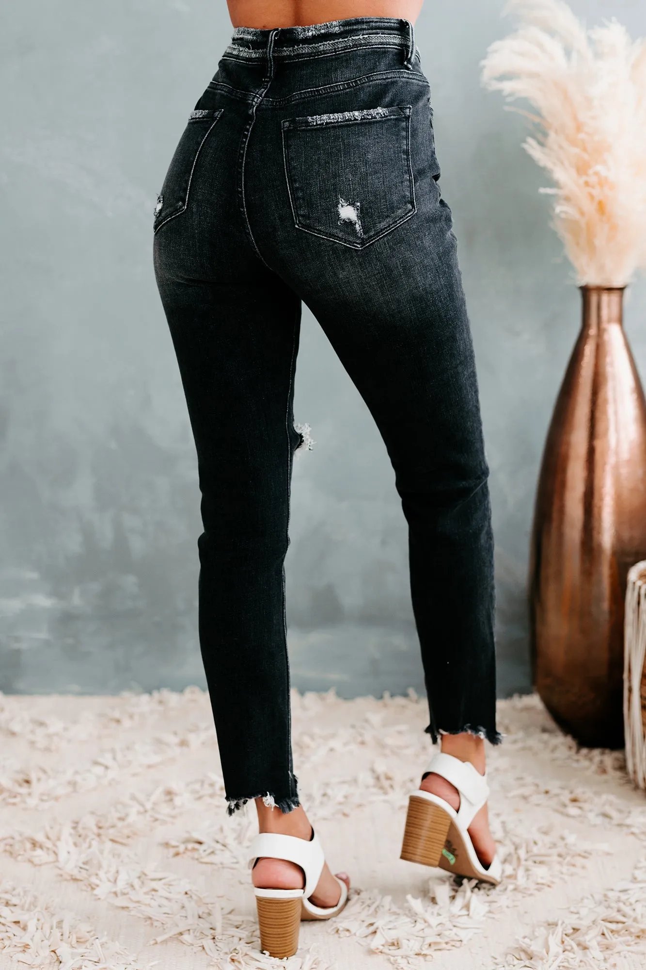 Nessie Flying Monkey High-Rise 5-Button Skinny Jeans (Black)