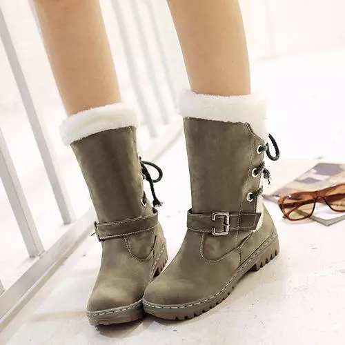 Outdoor Keep Warm Fur Boots Waterproof Women's Snow Boots
