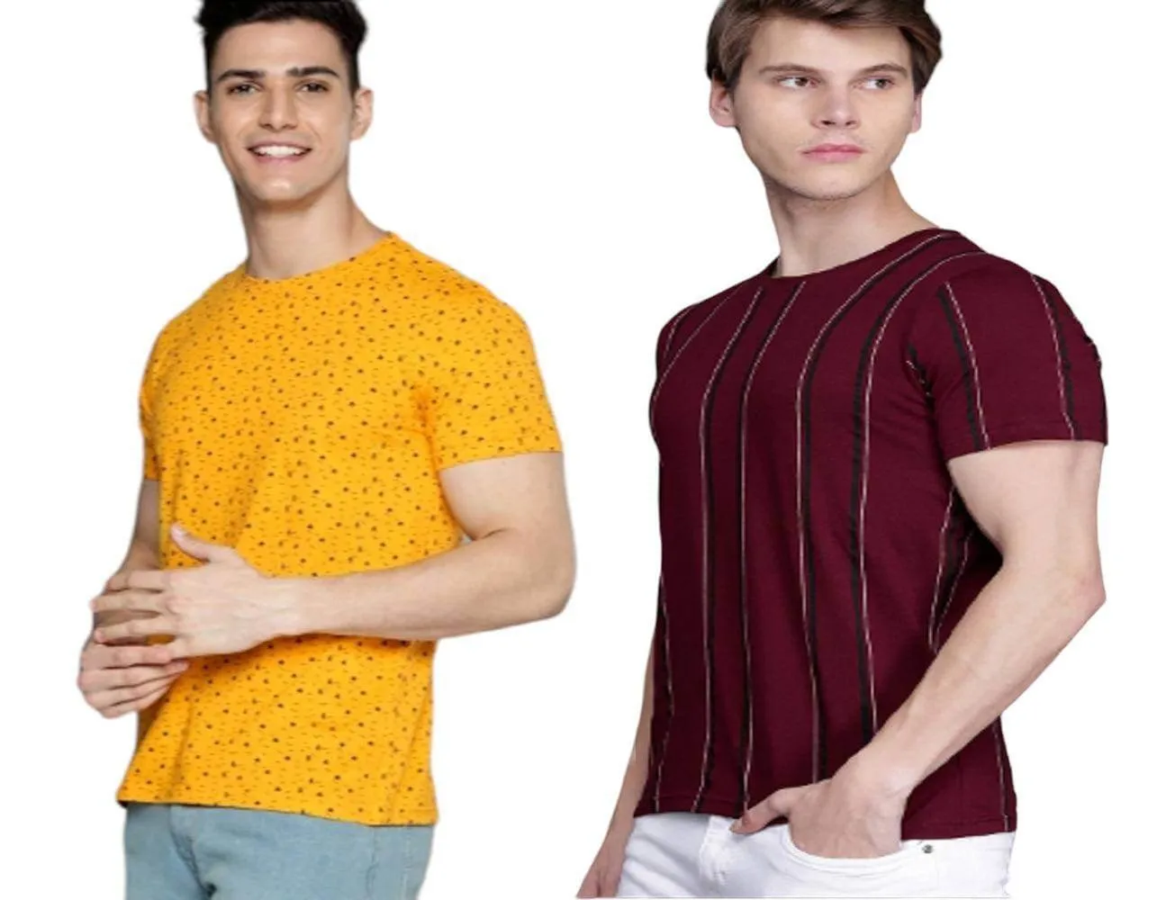 Pack of - 2 Men Short Sleeve Printed T-Shirt