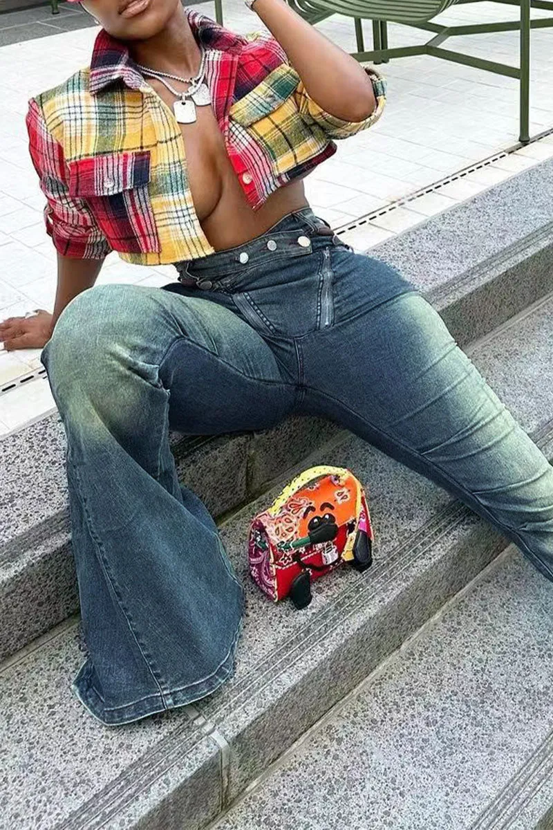 PG0264 Retro Denim Bootcut Jeans