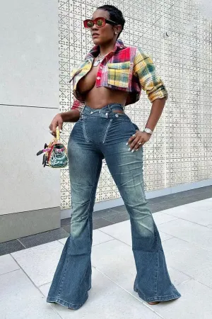 PG0264 Retro Denim Bootcut Jeans