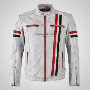 ROMAER Leather Biker Jacket For Mens Soft Leather Moto Jacket
