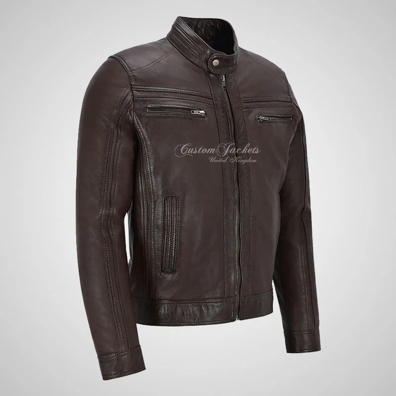 RYE Biker Leather Jacket For Mens Soft Leather Casual Fashion Jacket