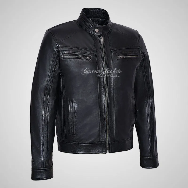 RYE Biker Leather Jacket For Mens Soft Leather Casual Fashion Jacket