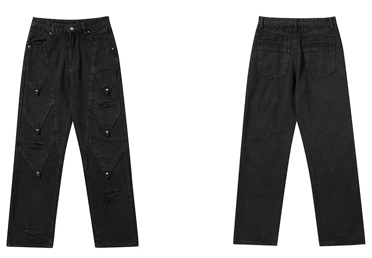 'Scale' Distressed Denim Jeans