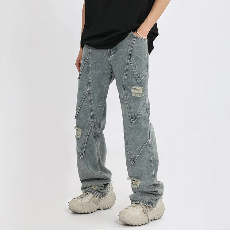 'Scale' Distressed Denim Jeans