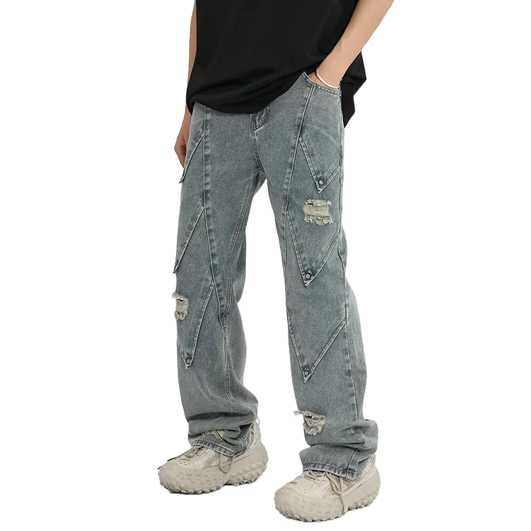 'Scale' Distressed Denim Jeans