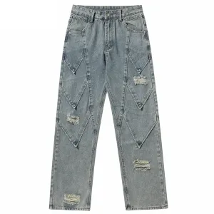 'Scale' Distressed Denim Jeans