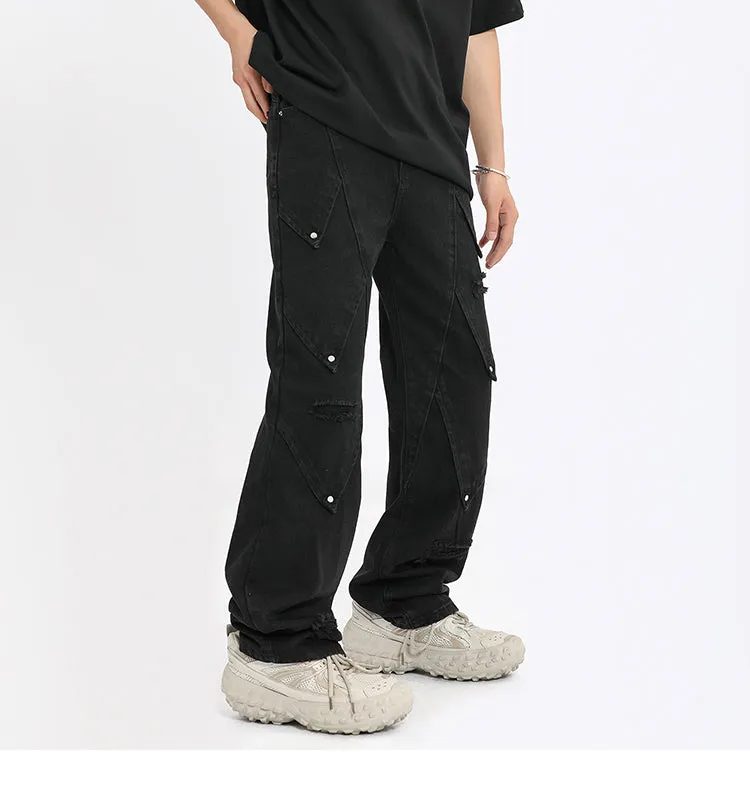 'Scale' Distressed Denim Jeans
