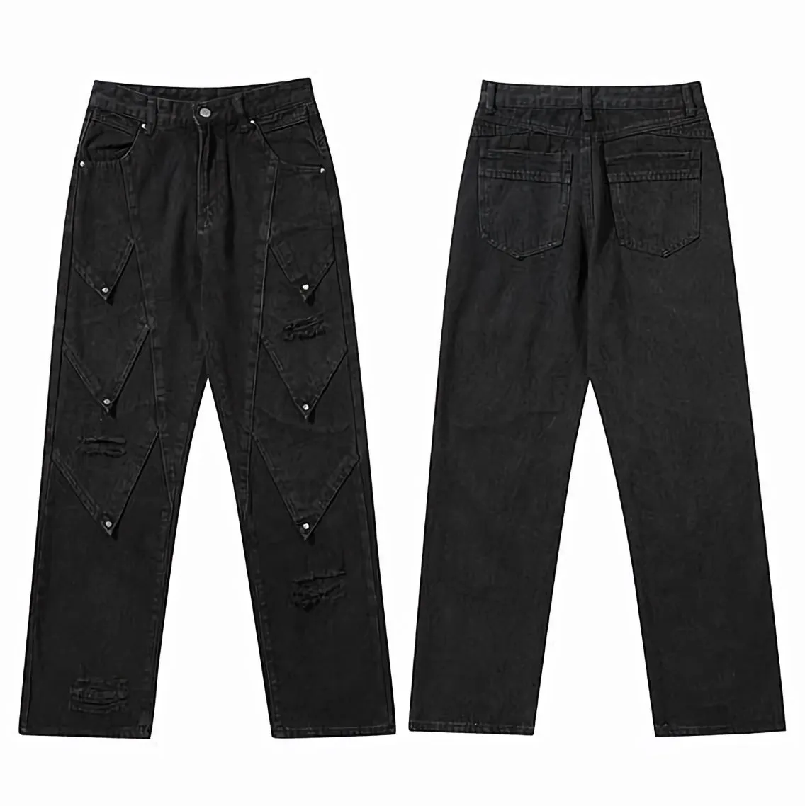 'Scale' Distressed Denim Jeans
