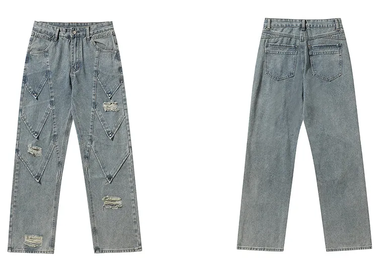 'Scale' Distressed Denim Jeans