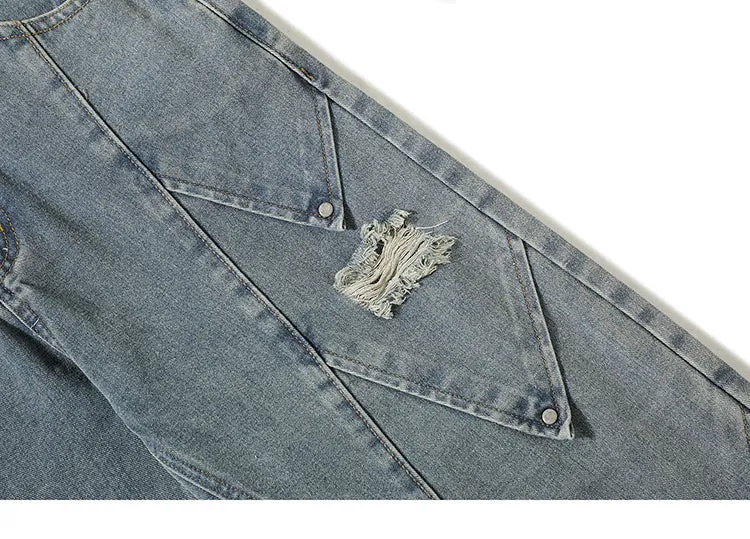 'Scale' Distressed Denim Jeans