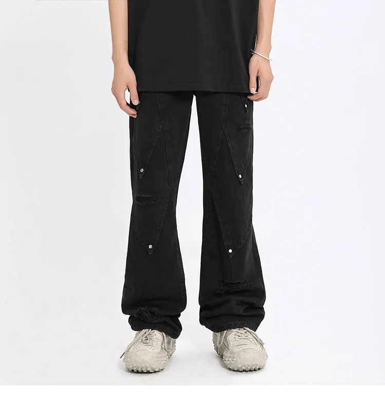 'Scale' Distressed Denim Jeans