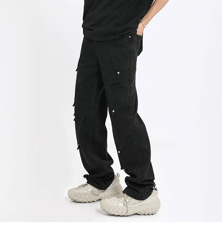 'Scale' Distressed Denim Jeans