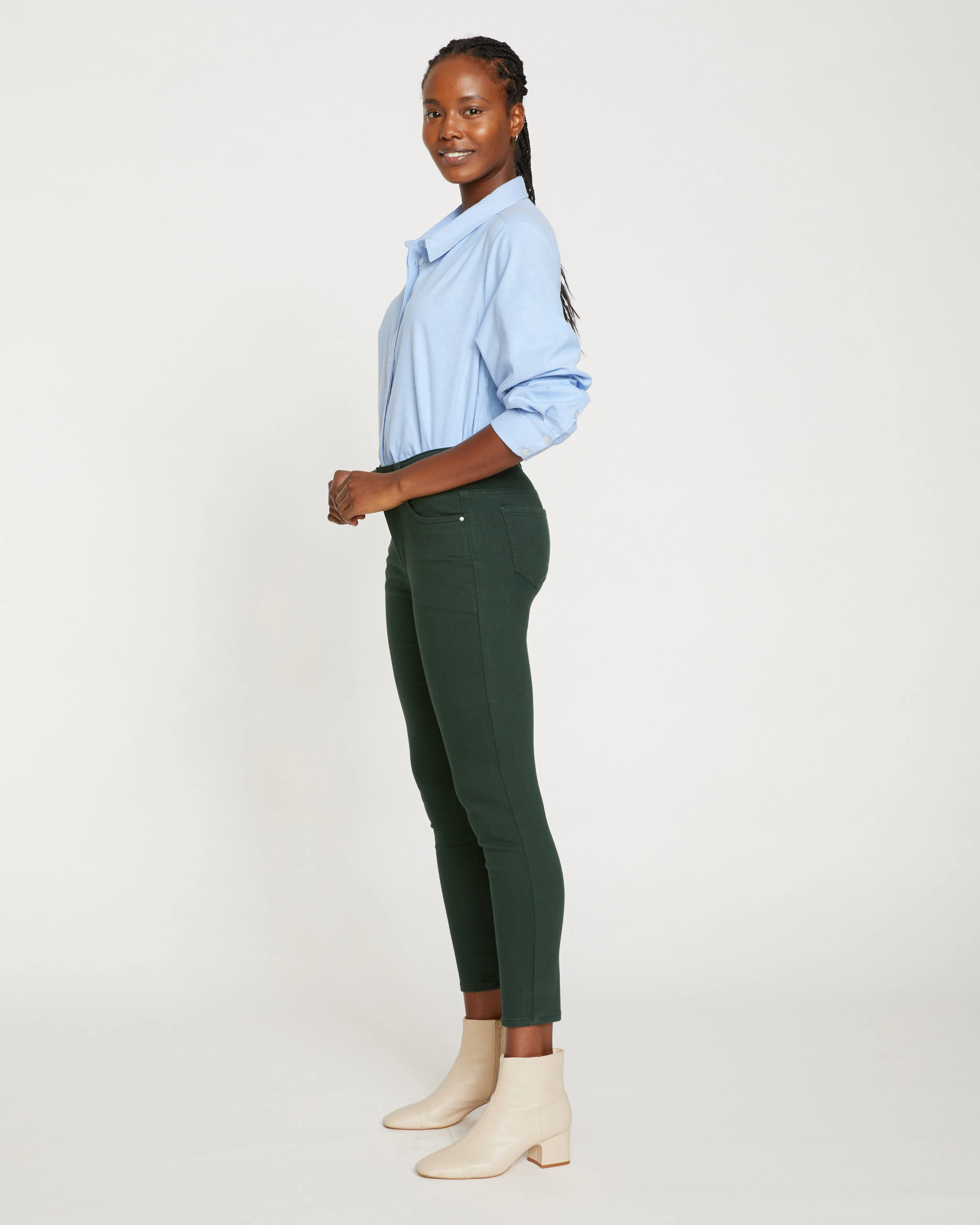 Seine High Rise Skinny Jeans 27 Inch - Forest Green