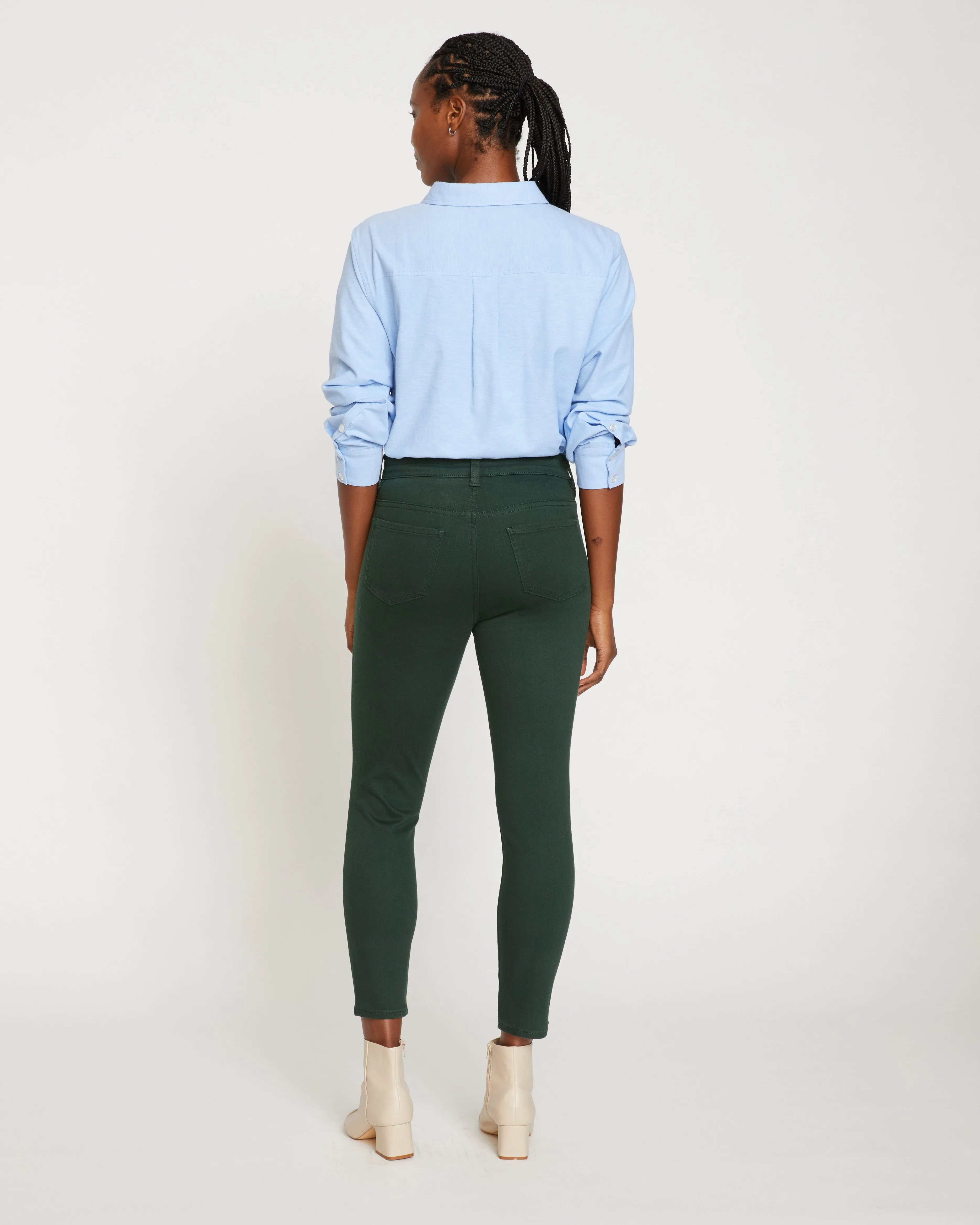 Seine High Rise Skinny Jeans 27 Inch - Forest Green
