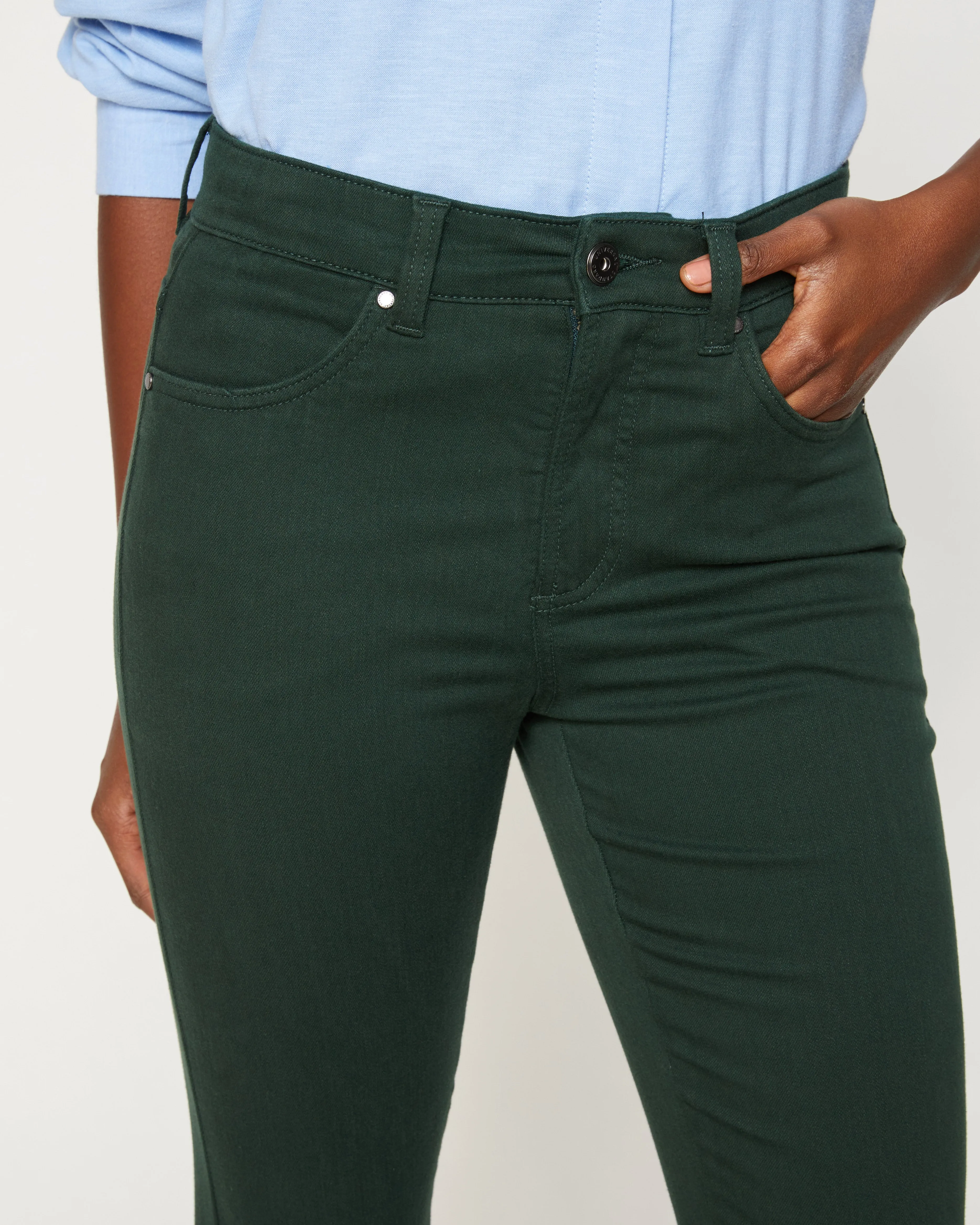 Seine High Rise Skinny Jeans 27 Inch - Forest Green